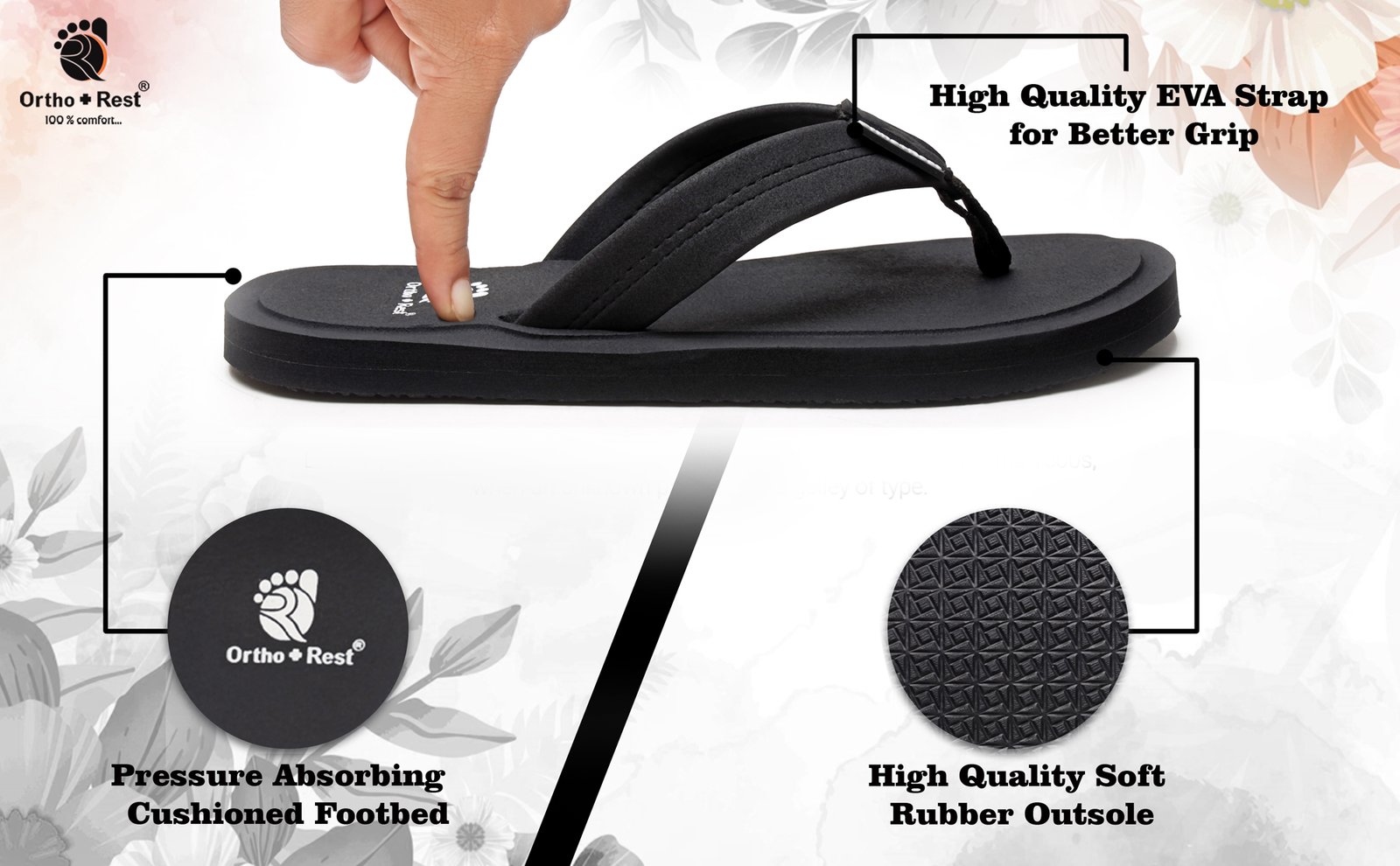 - Ortho+Rest Ortho Slippers With Slip-resistant Rubber