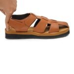 Ortho + Rest Comfortable Tan Solid Men's Sandals - Image 3