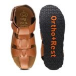 Ortho + Rest Comfortable Tan Solid Men's Sandals - Image 6