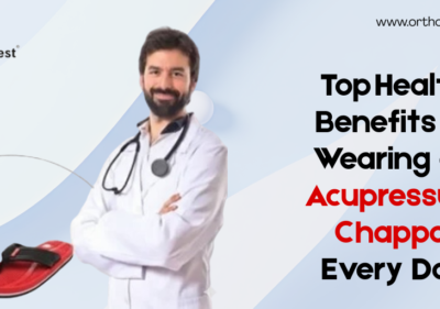 Doctor promoting acupressure chappal for daily health benefits by Ortho+Rest